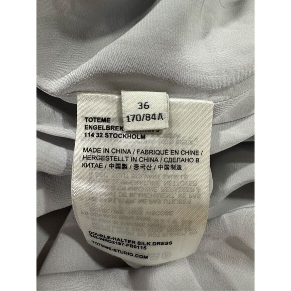 NWT TOTEME Halterneck silk crêpe de chine maxi dress Size US 4 $960 - Picture 12 of 12